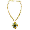 Collier Malachite Œil de Tigre et Amazonite Laiton Plaqué Or Collection NIIKI PARIS