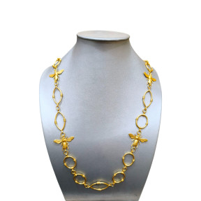 Collier Chaîne 94 cm Abeilles Laiton Plaqué Or Collection NIIKI PARIS
