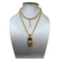Collier Lapis-Lazuli Sautoir 94 cm Abeilles Laiton Plaqué Or Collection NIIKI PARIS