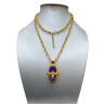 Collier Lapis-Lazuli Sautoir 94 cm Abeilles Laiton Plaqué Or Collection NIIKI PARIS