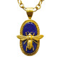 Collier Lapis-Lazuli Sautoir 94 cm Abeilles Laiton Plaqué Or Collection NIIKI PARIS