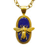 Collier Lapis-Lazuli Sautoir 94 cm Abeilles Laiton Plaqué Or Collection NIIKI PARIS