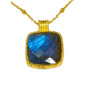 Pendentif Labradorite Facettée avec Chaîne Laiton Plaqué Or Collection NIIKI PARIS