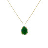 Pendentif Agate et Zirconium Multicolore avec Chaîne Argent 925 Plaqué Or Vermeil