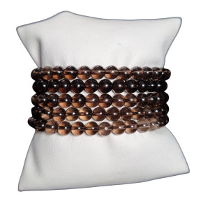 Bracelet Quartz Fumé Pierre Rondes