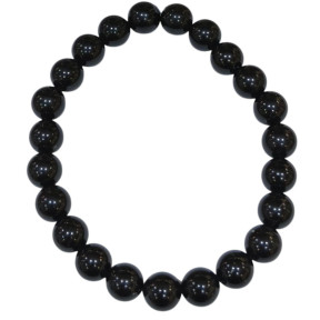 Bracelet Obsidienne Noire Pierres Rondes 8mm