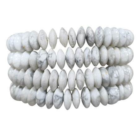 Bracelet Howlite Disques de Pierres