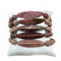 Bracelet Rhodochrosite Pierres Rondes 8mm et Plaque