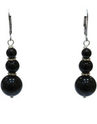 Boucles Obsidienne Œil Céleste Acier Inox
