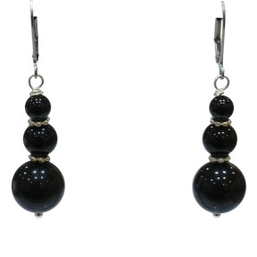 Boucles Obsidienne Œil Céleste Acier Inox