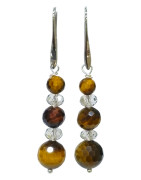 Boucles Œil de Tigre Facetté Acier Inox