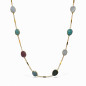 Collier Labradorite Aigue Marine Amazonite Pierre de Lune Rubis Agent 925 Plaqué Or "Vermeil" 68cm + 5 Collection NIIKI PARIS