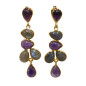 Boucles Labradorite et Améthyste Argent 925 Plaqué Or "vermeil" Collection NIIKI PARIS