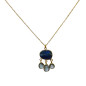 Collier Cyanite Bleue et Aigue Marine Argent 925 Plaqué Or "Vermeil" 44cm + 5 Collection NIIKI PARIS