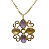 Collier Améthyste et Citrine Argent 925 Plaqué Or "Vermeil" 44cm + 5 Collection NIIKI PARIS