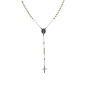 Collier Style Chapelet Acier Inox Doré 68cm + 5
