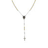 Collier Style Chapelet Acier Inox Doré 68cm + 5