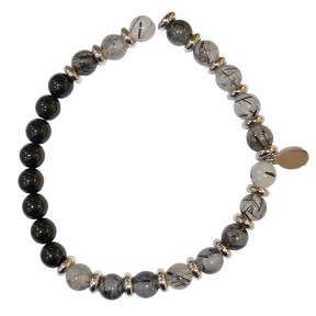 Bracelet Tourmaline et Quartz Rutile Gamme Bien-Être Bouclier Vital