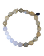 Bracelet Calcédoine Bleue et Labradorite Gamme Bien-Être Paix Intérieur