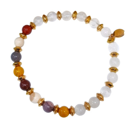 Bracelet Jaspe Mokaïte et Pierre de Lune Gamme Bien-Être Super Girl
