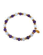 Bracelet Améthyste et Aigue Marine Gamme Bien-Être Equilibre Parfait