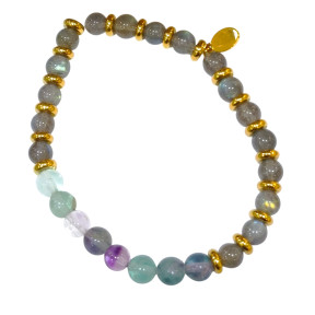 Bracelet Labradorite et Fluorite Gamme Bien-Être Anti-Fatigue