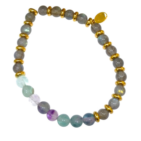Bracelet Labradorite et Fluorite Gamme Bien-Être Anti-Fatigue