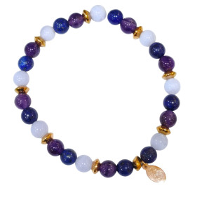 Bracelet Améthyste Calcédoine Lapis-Lazuli Gamme Bien-Être Calme Intérieur