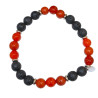 Bracelet Améthyste Cornaline Jaspe Rouge Pierre de Lave Gamme Bien-Être Passion et Energie Tonique