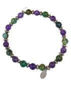 Bracelet Améthyste et Turquoise Africaine Gamme Bien-Être Relaxation et Antistress