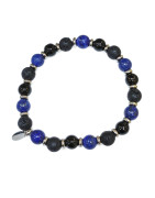 Bracelet Lapis-Lazuli Pierre de Lave Tourmaline Noire Gamme Bien-Être Force Tranquille
