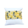 Bracelet Calcite Jaune avec Inserts Billes Acier Pierre Rondes 8mm