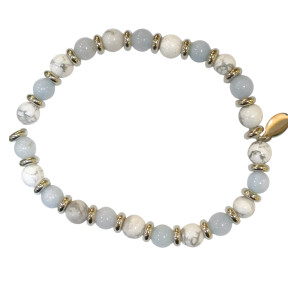 Bracelet Howlite Aigue Marine Gamme Bien-Être Zen Attitude