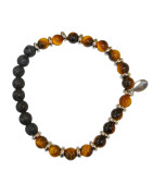 Bracelet Œil de Tigre Pierre de Lave Gamme Bien-Être Motivation