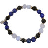 Bracelet Calcédoine Lapis-Lazuli Tourmaline Noire Gamme Bien-Être Gardien Mental