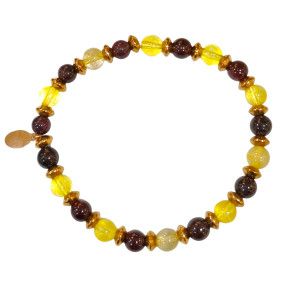 Bracelet Citrine Grenat Gamme Bien-Être Power Boost