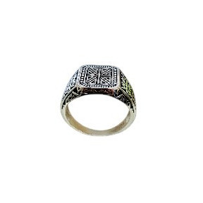 Bague Argent 925 Type Chevalière Taille 68 (s)