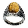 Bague Œil de tigre Acier inox Taille 62 (s)