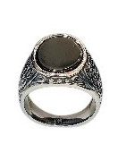Bague Onyx Acier Inox Taille 53