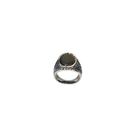 Bague Onyx Acier Inox Taille 53