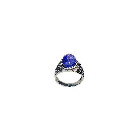 Bague Lapis-lazuli Acier Inox