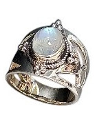 Bague Pierre de lune Argent 925 Taille 56 (s)