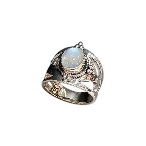 Bague Pierre de lune Argent 925 Taille 56 (s)