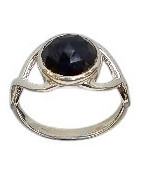 Bague Spinelle noire facettée Argent 925 Taille 54 (s)