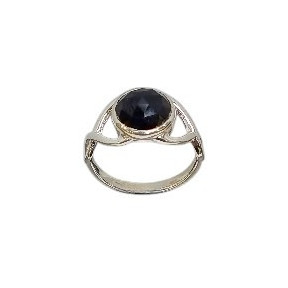Bague Spinelle noire facettée Argent 925 Taille 54 (s)