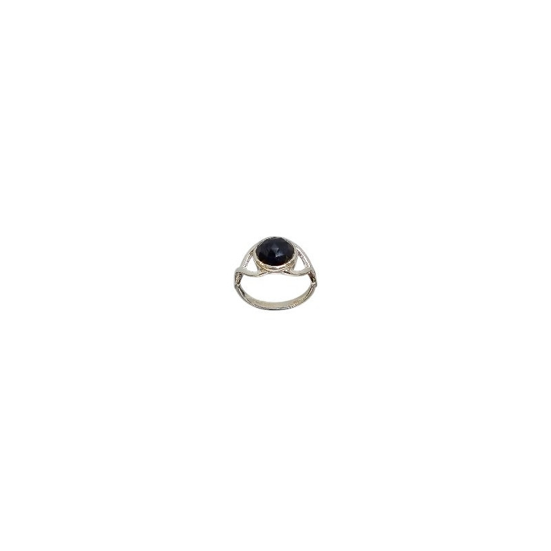 Bague Spinelle noire facettée Argent 925 Taille 54 (s)