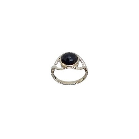 Bague Spinelle noire facettée Argent 925 Taille 54 (s)