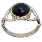 Bague Spinelle noire facettée Argent 925 Taille 54 (s)