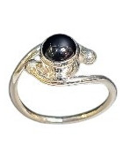 Bague Quartz fumé Argent 925 (s)