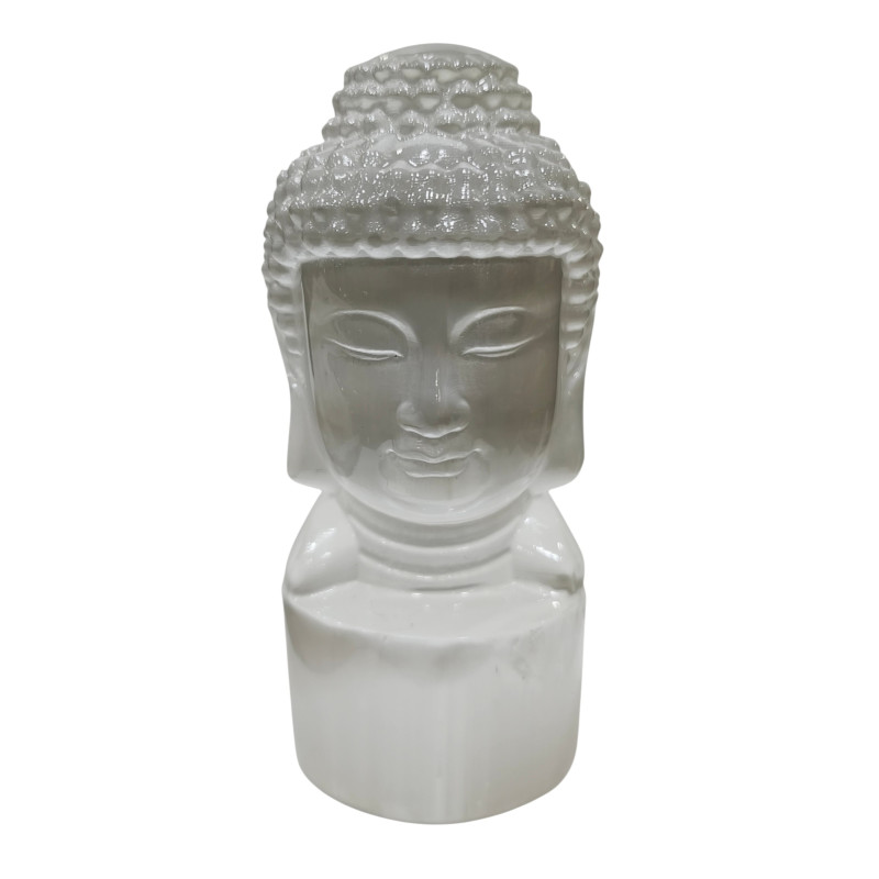 Tête de Bouddha Sélénite 10 cm